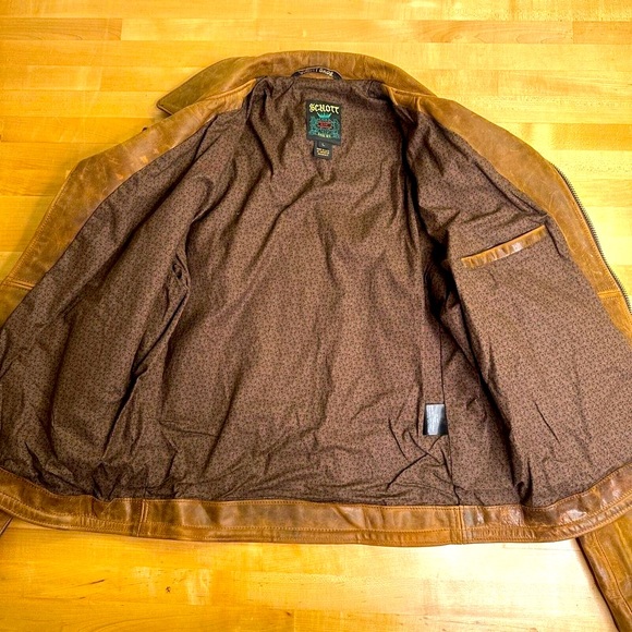 Schott Men’s Leather Jacket Large - Picture 4 of 12